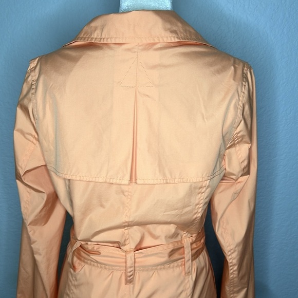 Kenneth Cole Women’s Spring Trench Coat Lightweight Pastel Orange Sherbet XS - Picture 7 of 12